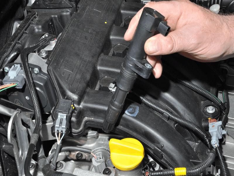 Replacement of elements of the ignition system of the Renault Sandero car