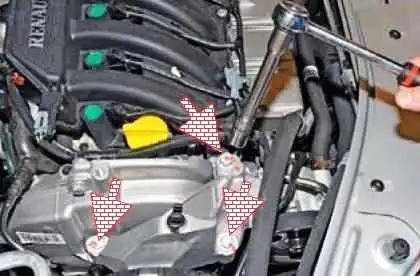 K4M Nissan Almera электр станциясының тіректерін ауыстыру