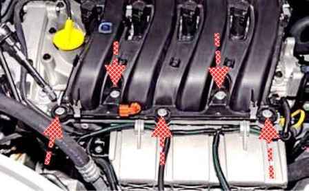 Снятие ресивера двигателя К4М автомобиля Ниссан Альмера