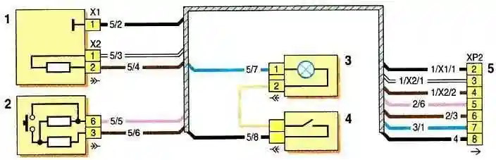 Wiring diagram for airbag and glove box lighting