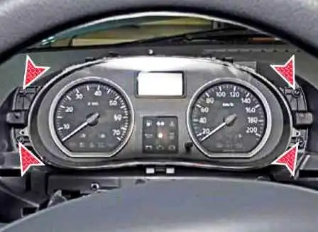 Зняття комбінації приладів автомобіля Ніссан Альмера