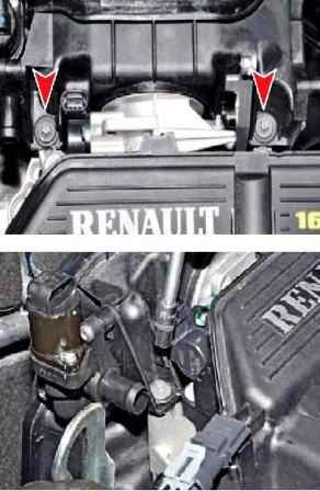 Снятие элемента и корпуса воздушного фильтра Renault Duster