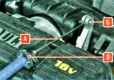 Removing the pedal and throttle cable Renault Duster