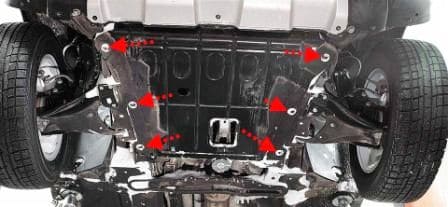 Снятие защиты двигателя, подкрылков и брызговиков Рено Дастер
