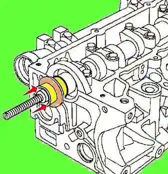 Replacing the camshaft seals of the K4M engine