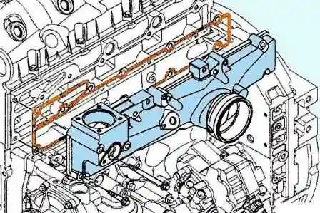 Снятие элементов системы впуска воздуха Cummins ISF3.8