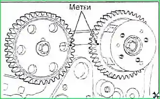 Снятие и установка цепи привода ГРМ и балансирного механизма двигателя G 2.0–2.4 DOHC