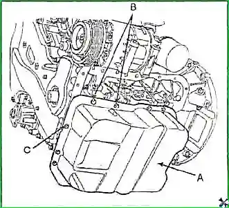 Снятие и установка цепи привода ГРМ и балансирного механизма двигателя G 2.0–2.4 DOHC