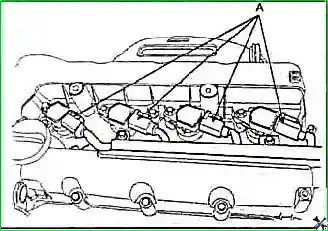 Снятие и установка цепи привода ГРМ и балансирного механизма двигателя G 2.0–2.4 DOHC