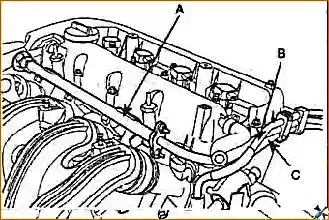 Снятие и установка головки блока цилиндров двигателя G 2.0–2.4 DOHC