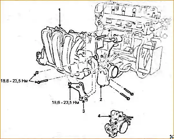Снятие и установка головки блока цилиндров двигателя G 2.0–2.4 DOHC