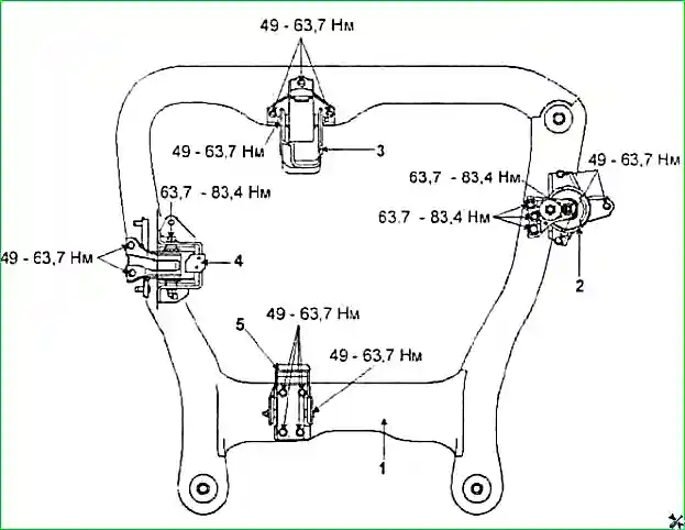 Снятие и установка двигателя G 2.0–2.4 DOHC