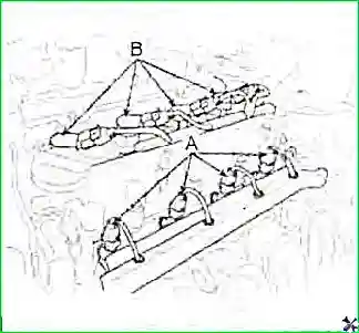 Снятие и установка двигателя G 2.0–2.4 DOHC