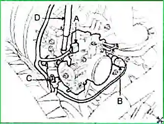 Снятие и установка двигателя G 2.0–2.4 DOHC
