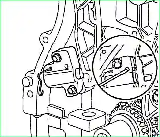 Снятие и установка цепи привода ГРМ и балансирного механизма двигателя G 2.0–2.4 DOHC