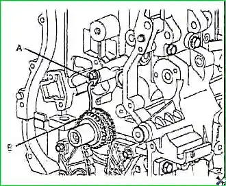 Снятие и установка цепи привода ГРМ и балансирного механизма двигателя G 2.0–2.4 DOHC
