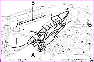 Насос и впускной патрубок охлаждающей жидкости. 1 насос охлаждающей жидкости, 2 прокладка, 3 впускной патрубок охлаждающей жидкости.