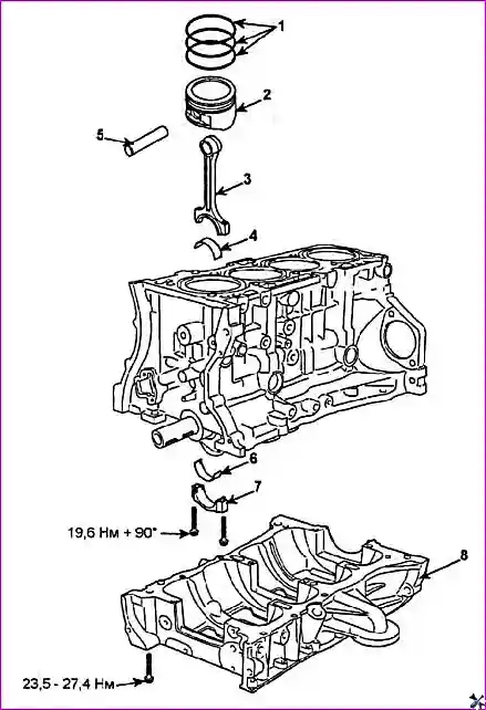 Ремонт блока цилиндров двигателя G 2.0-2.4 DOHC