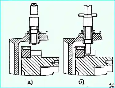 Positions of the flywheel lock handle