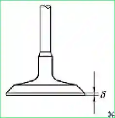 Измерение толщины цилиндрической части тарелки клапана
