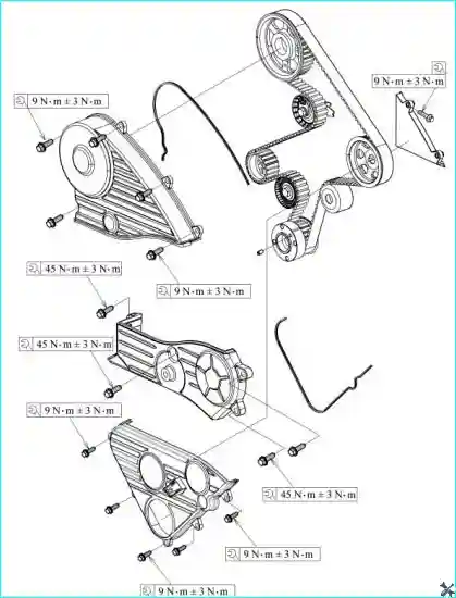 Снятие переднего сальника коленчатого вала