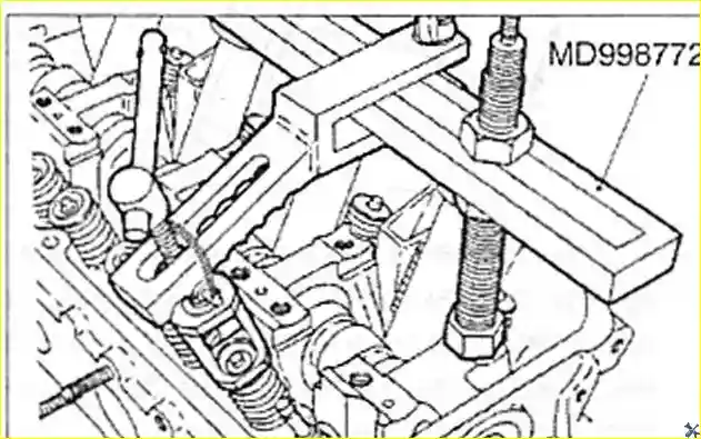 Сжатие пружины клапана