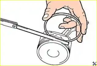 Проверка бокового зазора поршневого кольца