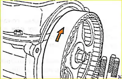 Отметить направление вращения ремня
