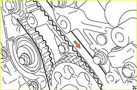 Отметить направление вращения ремня