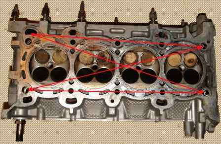 Repair of Mazda 6 cylinder head