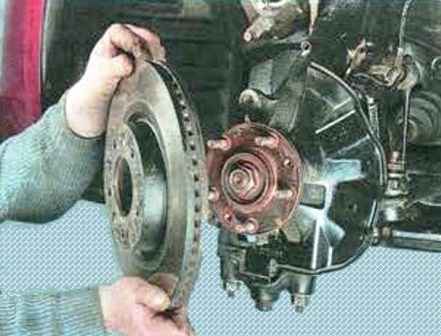 Replacing the caliper and front brake disc Mazda 6