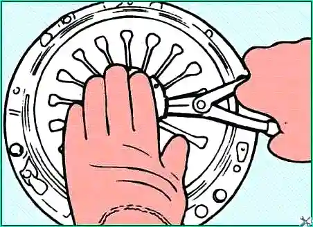 Removing the clutch elements