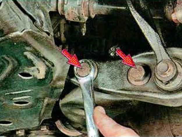 How to replace the lower lever and the stretch of the front suspension Mazda 6
