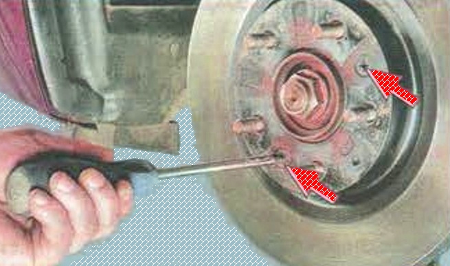 Replacing the caliper and disc of the front brakes Mazda 6