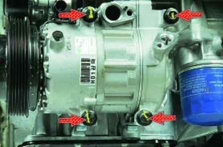 Extracción y reparación del compresor de aire acondicionado Hyundai Solaris