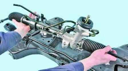 Removing the front suspension stabilizer Hyundai Solaris