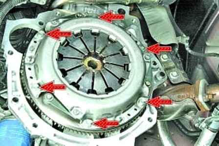 Removing and installing Hyundai Solaris clutch discs