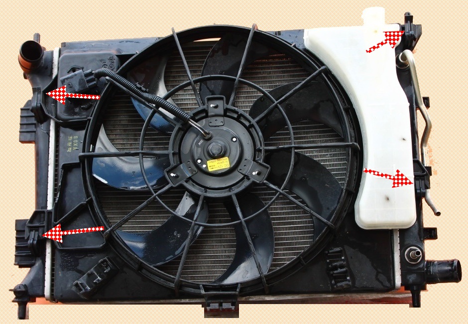 How to remove Hyundai Solaris engine radiator