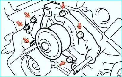 Установка компонентов при замене головок цилиндров Toyota Camry