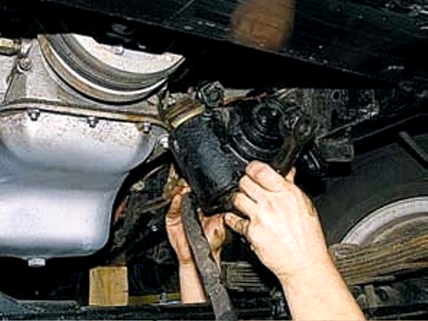 Removing and adjusting the steering gear from the power steering of a UAZ-3151, -31512, - 31514, -31519