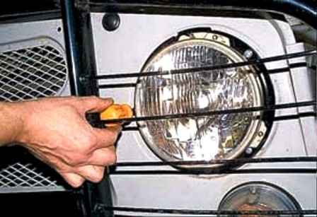 Adjustment, replacement and repair of UAZ car headlights