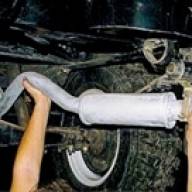 Replacement of elements of the exhaust gas system UAZ-3151, -31512, -31514, -31519